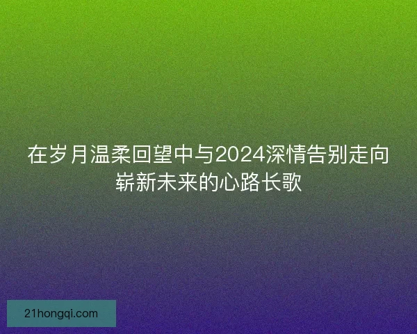 在岁月温柔回望中与2024深情告别走向崭新未来的心路长歌