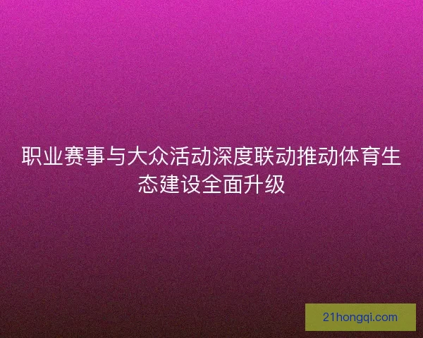 职业赛事与大众活动深度联动推动体育生态建设全面升级