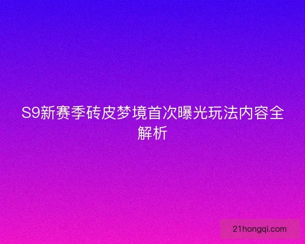 S9新赛季砖皮梦境首次曝光玩法内容全解析